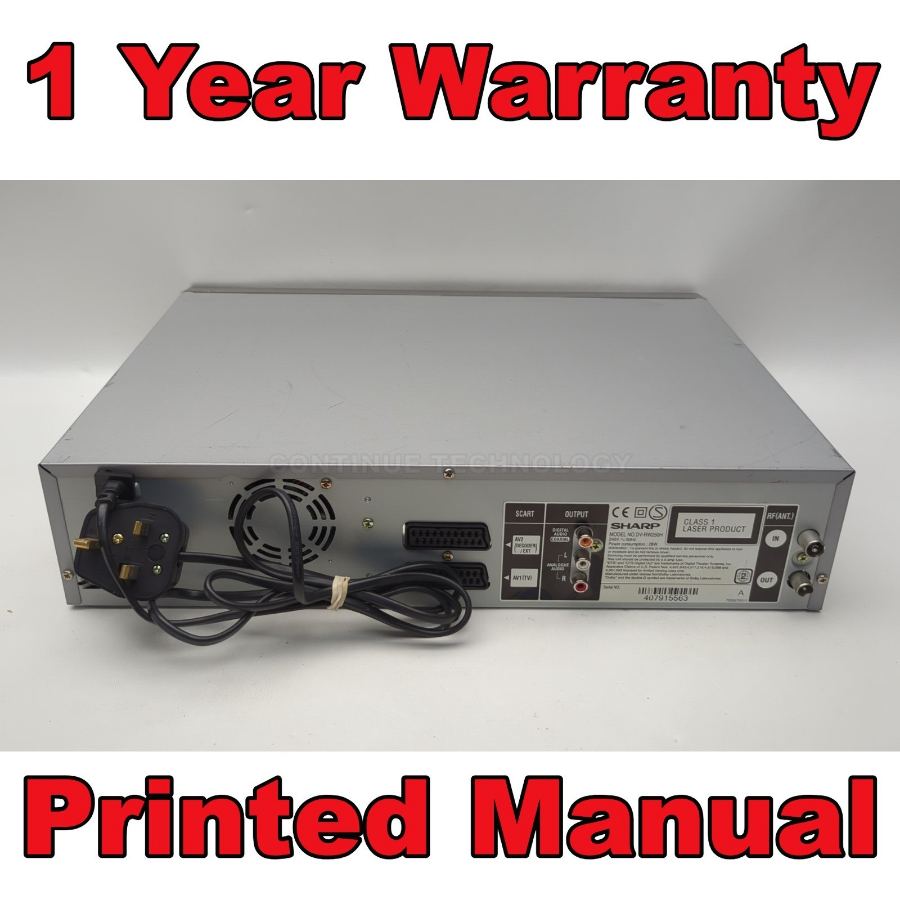 Representative photograph of the same model: SHARP DV-RW250H VCR VHS to DVD Recorder Tapes Converter EXT SKY REC 1yr WARRANTY – image 7