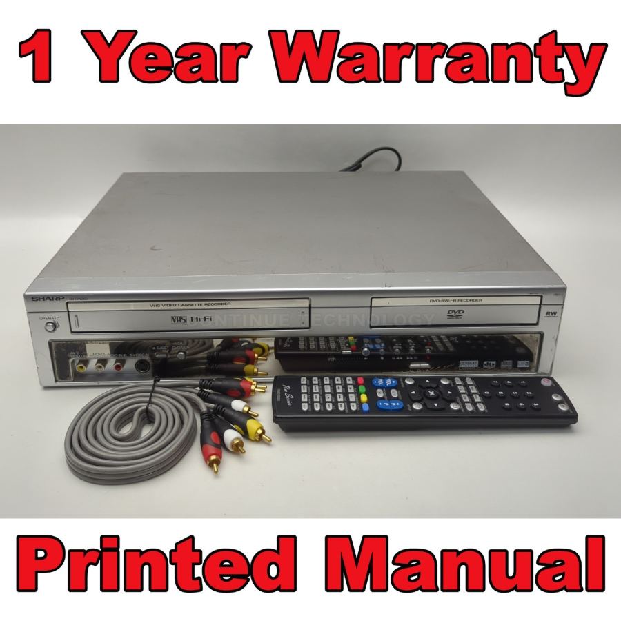 Representative photograph of SHARP DV-RW260H VCR VHS to DVD Recorder Tapes Converter,EXT SKY REC 1YR WARRANTY