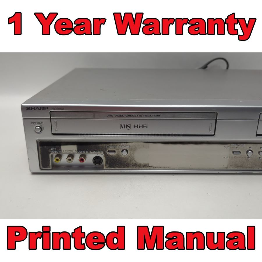 Representative photograph of the same model: SHARP DV-RW260H VCR VHS to DVD Recorder Tapes Converter,EXT SKY REC 1YR WARRANTY – image 3
