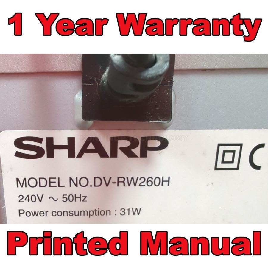 Representative photograph of the same model: SHARP DV-RW260H VCR VHS to DVD Recorder Tapes Converter,EXT SKY REC 1YR WARRANTY – image 8