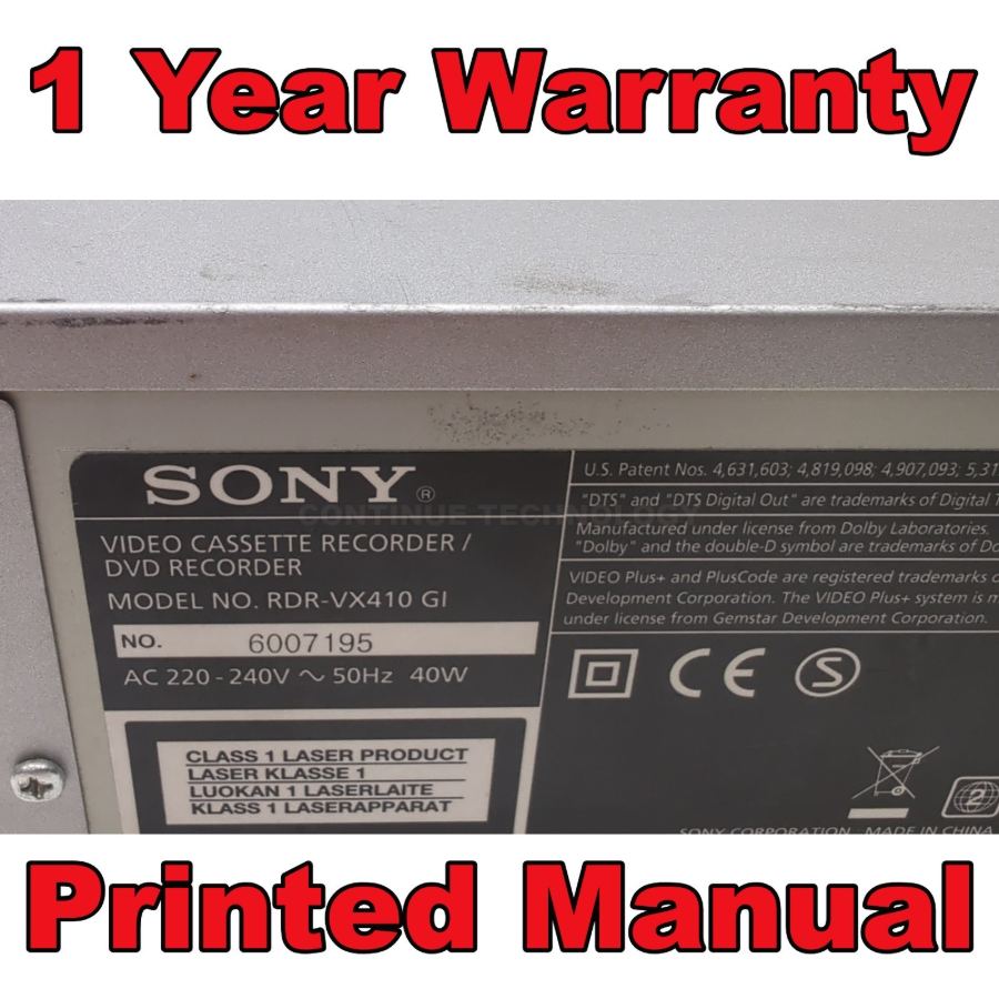 Representative photograph of the same model: Sony RDR-VX410 GI Video Cassette VHS DVD Recorder Combo Silver Copy VHS to DVD – image 8