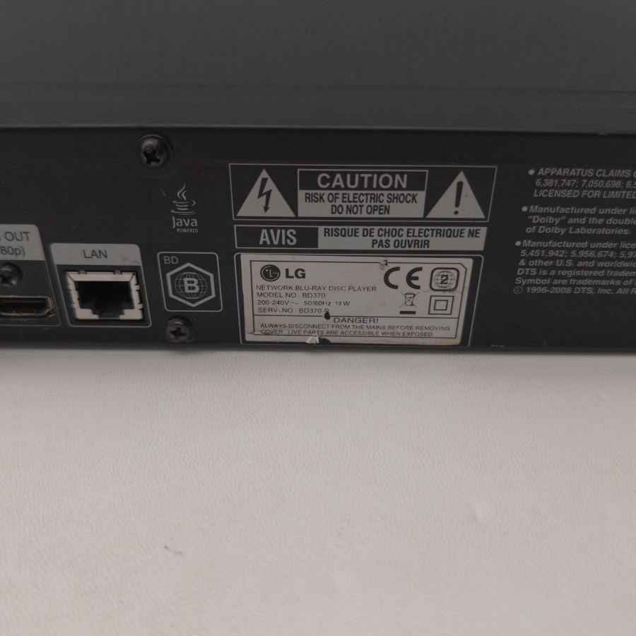 Representative photograph of the same model: LG BD370 Blu-Ray High Definition DVD Youtube Network USB w/ Remote *Working* – image 10