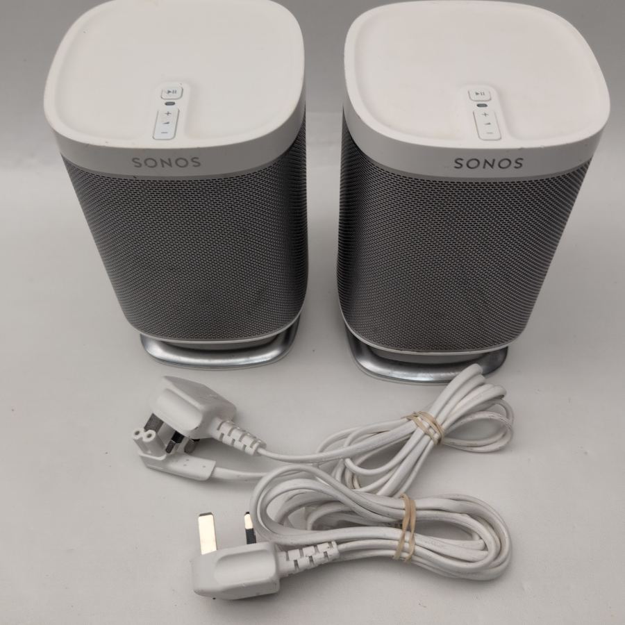 2 x Sonos Play:1 Compact Wireless Smart Speaker White Play.1 with metal stand – image 2