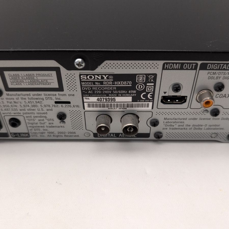 NO FREEVIEW Sony RDR-HXD870 160GB HDD DVD Recorder + Remote & HDMI FAULTY – image 3