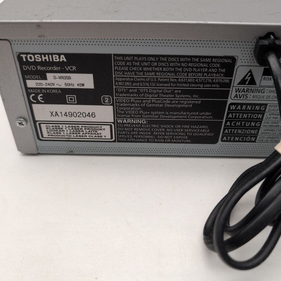 Toshiba D-VR3SB DVD Recorder & VHS VCR Combo Silver remote COPY VHS TO DVD – image 4
