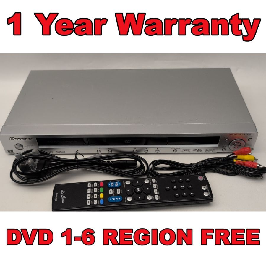 Pioneer DV-300-S DVD Player + Remote +  RCA Cables REGION FREE