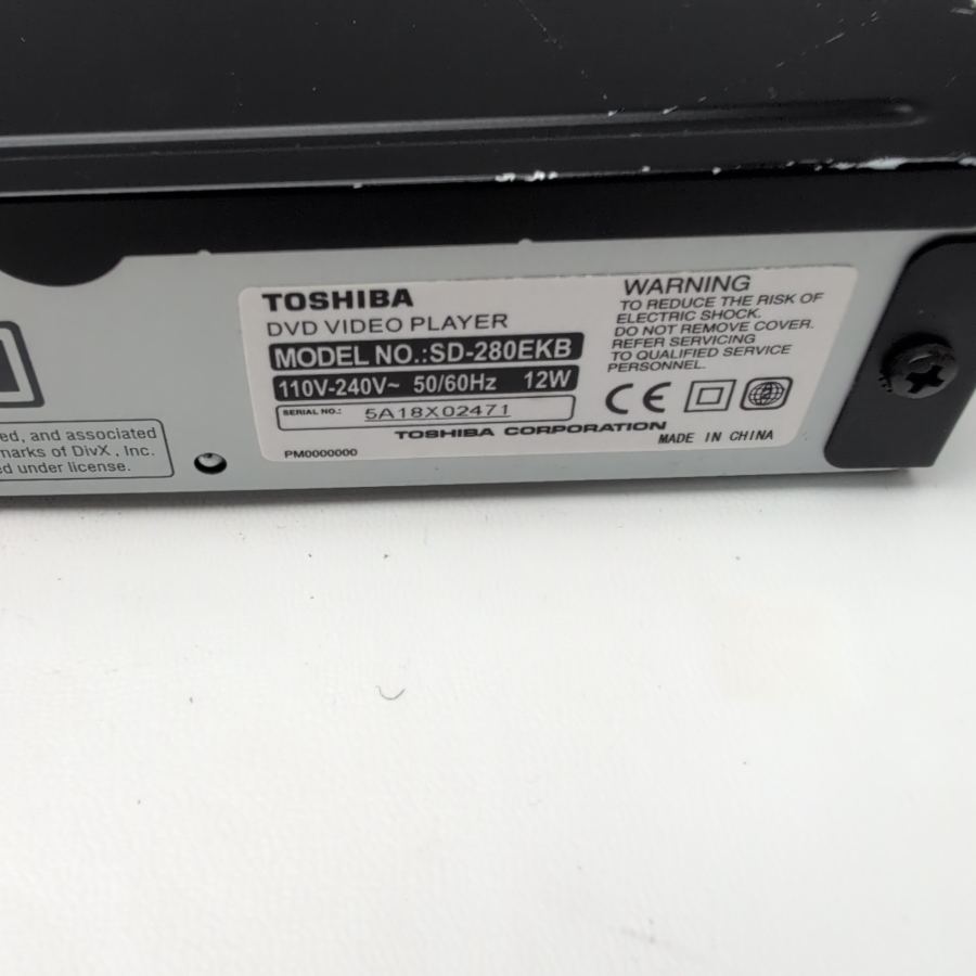 Toshiba DVD Player | SD280EKB RCA SCART Working | Remote warranty – image 2