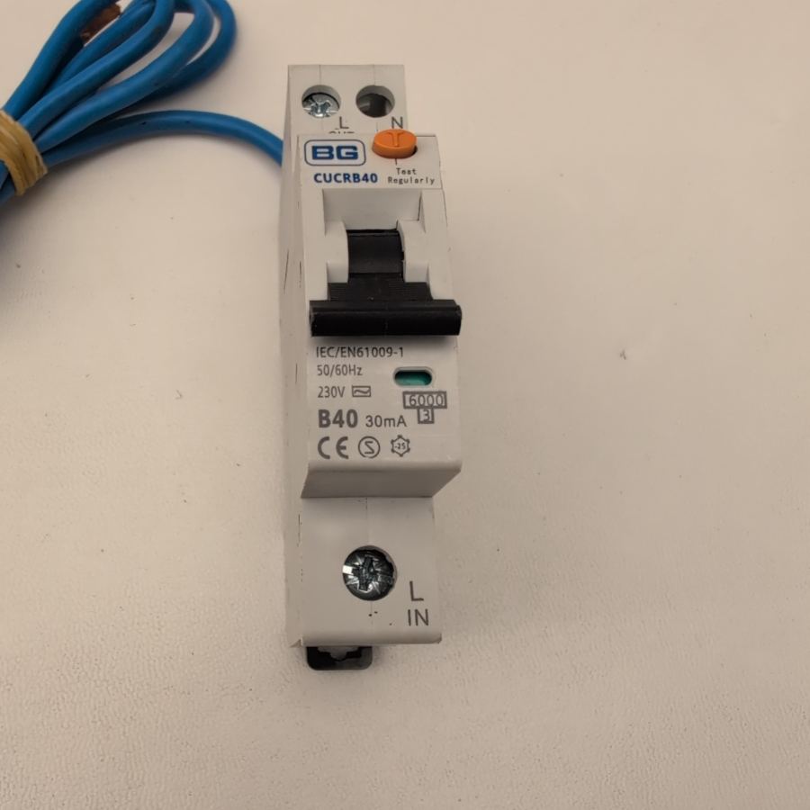 BG B40 40A RCBO 30mA Type AC Compact 40Amp 6kA CUCRB40 British General - NEW! – image 2