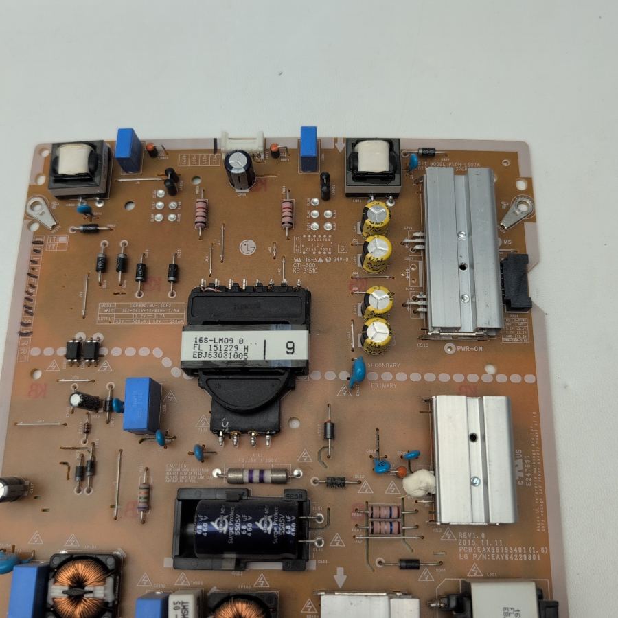 LG EAY64388821 EAX66944001(1.4) Power Supply Board for 49" TV LGP49DIMU-16CH2 – image 2