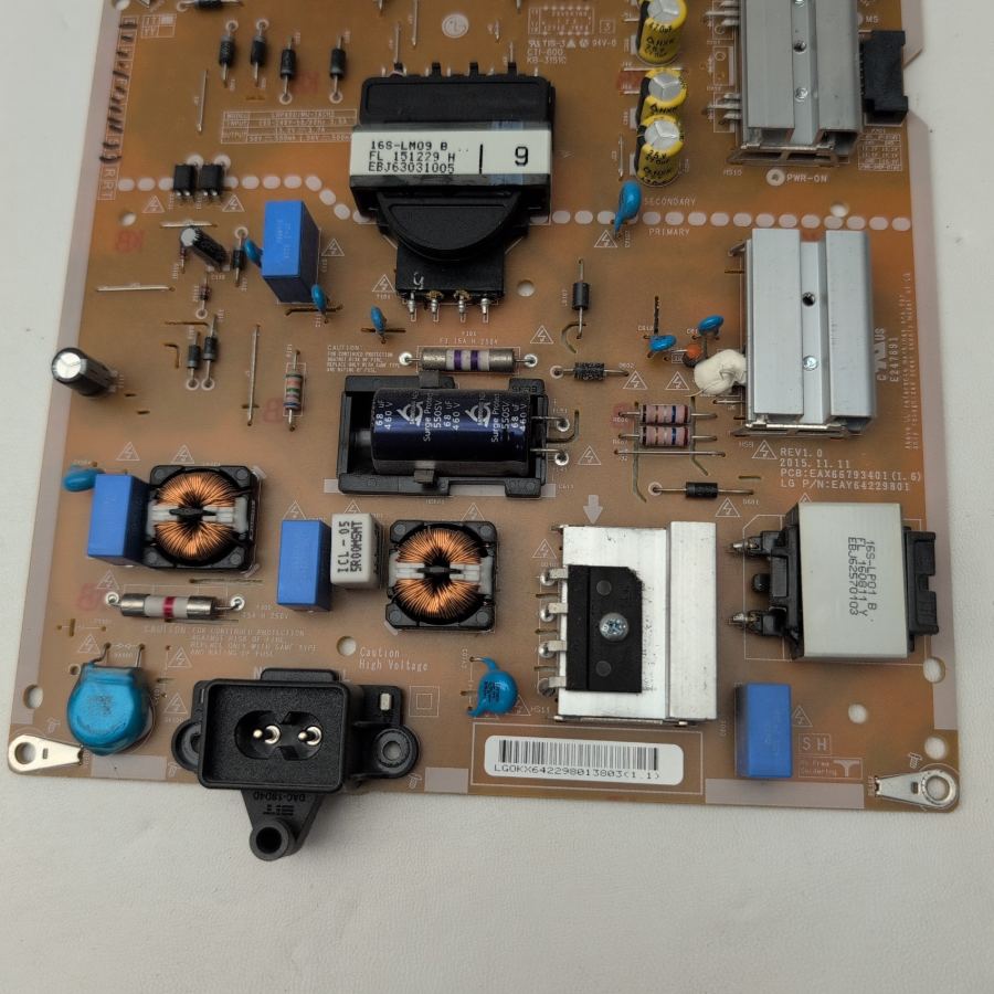 LG EAY64388821 EAX66944001(1.4) Power Supply Board for 49" TV LGP49DIMU-16CH2 – image 3