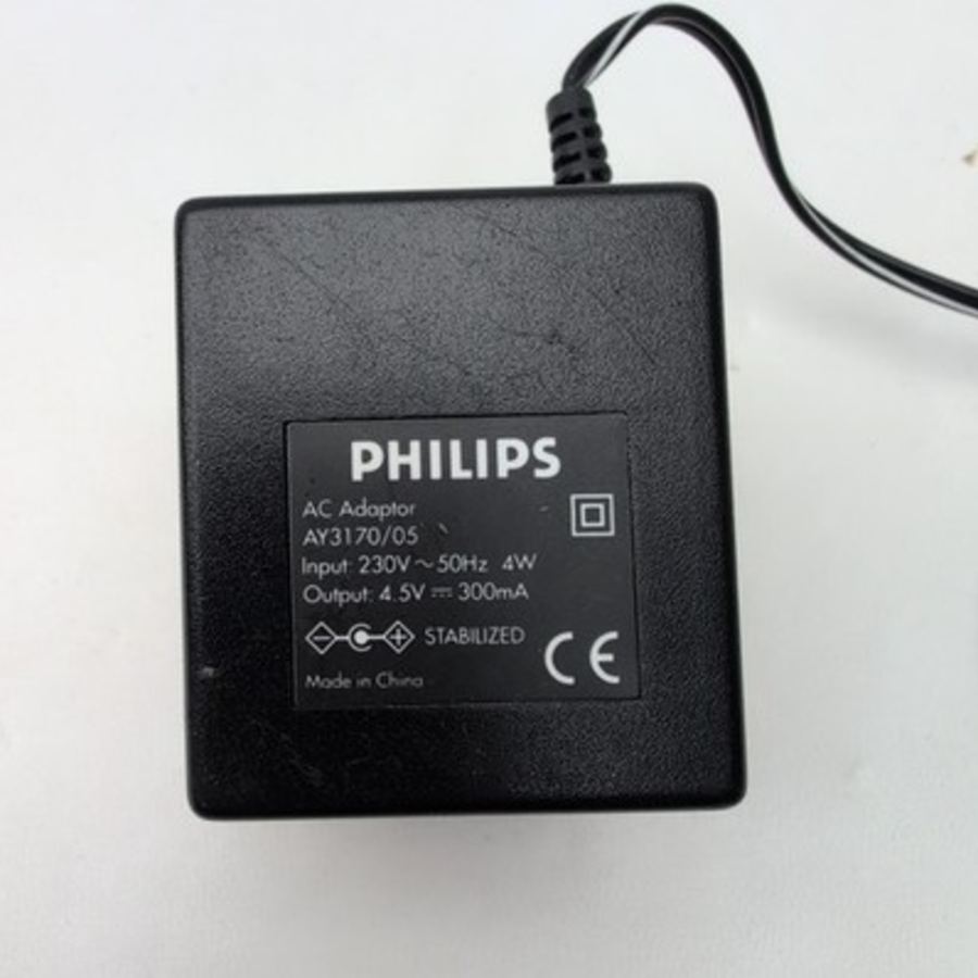 Phillips AC Adapter AY3170/05 4.5v 300ma came (Portable CD Player Power Supply) – image 2
