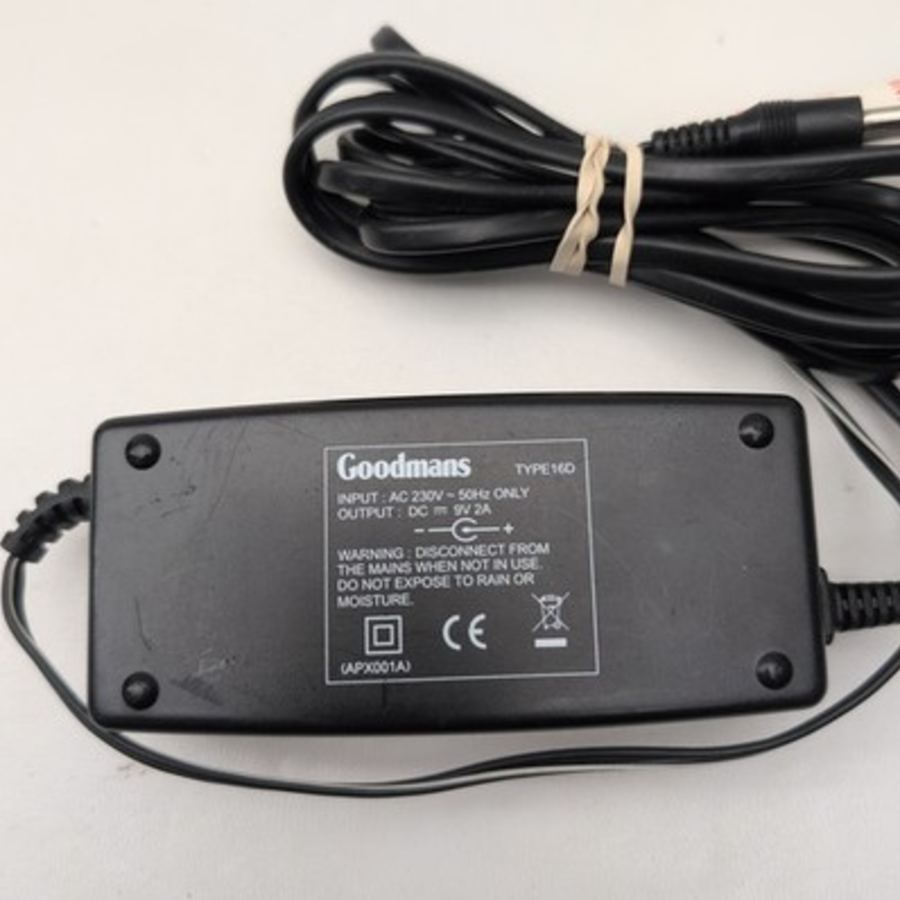Goodmans TYPE16D APX001A Power Supply Adapter Black 9-Volts 2-Amp 3-Pin UK Plug – image 2
