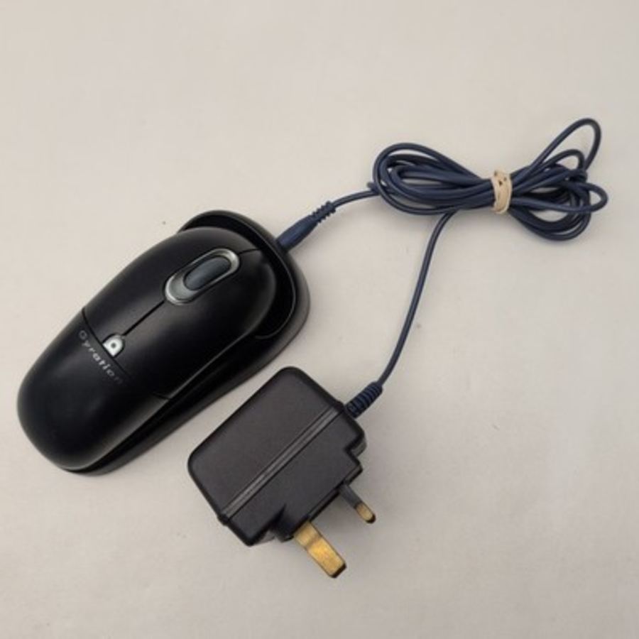 Gyration Ultra GT GP110 Gray Wireless 3-Button 30 Ft USB Optical Mouse Charger