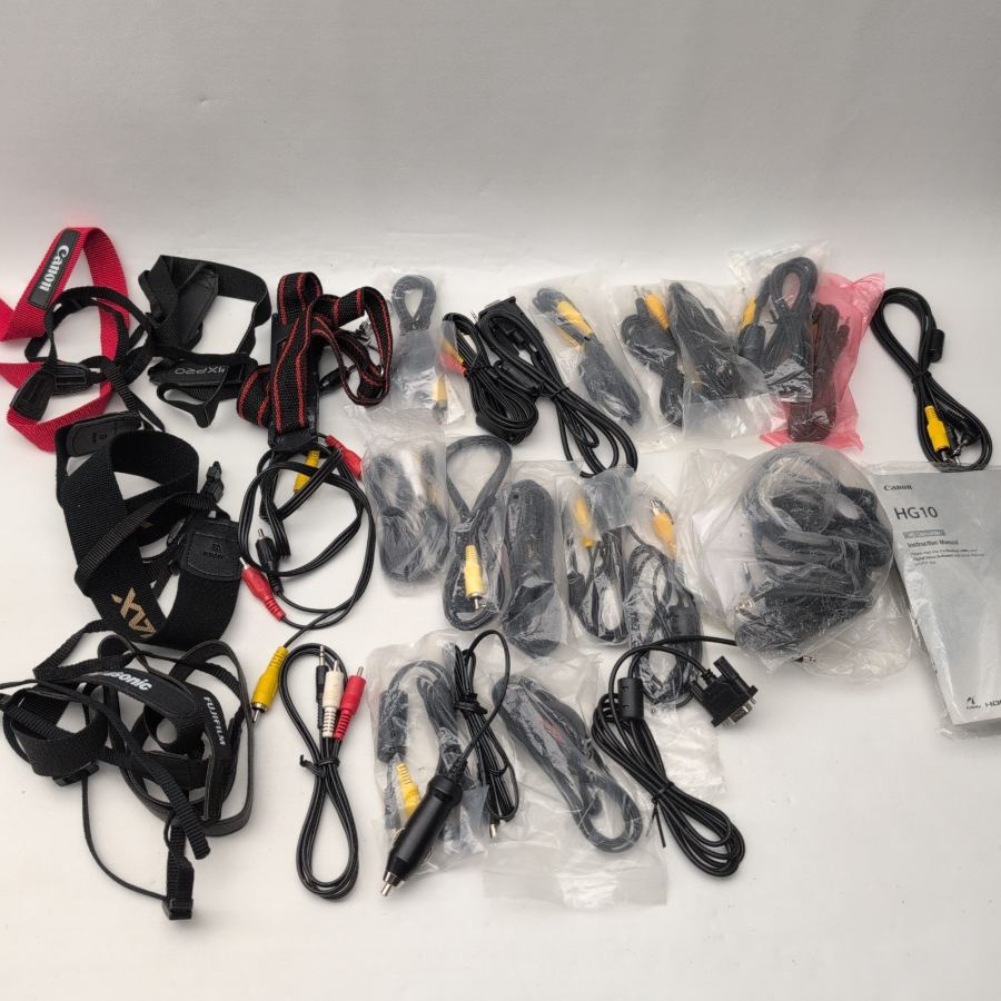 6x camera Strap  14x av rca cable video cannon Nikon SLR/DSLR Camera camcorder
