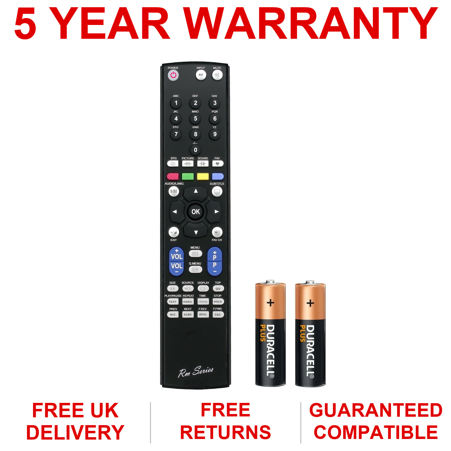 Remote control for Videocon VU326LD with optional batteries